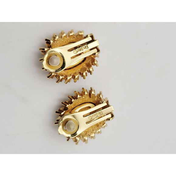 Christian Dior Authentic Amethyst Purple Gold Clip Earrings Missing Stones VTG - Picture 2 of 16